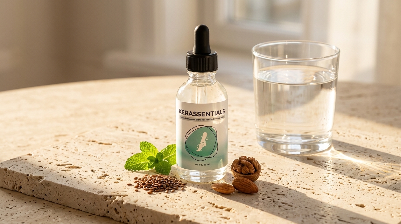 Daily application of Kerassentials for nail fungus