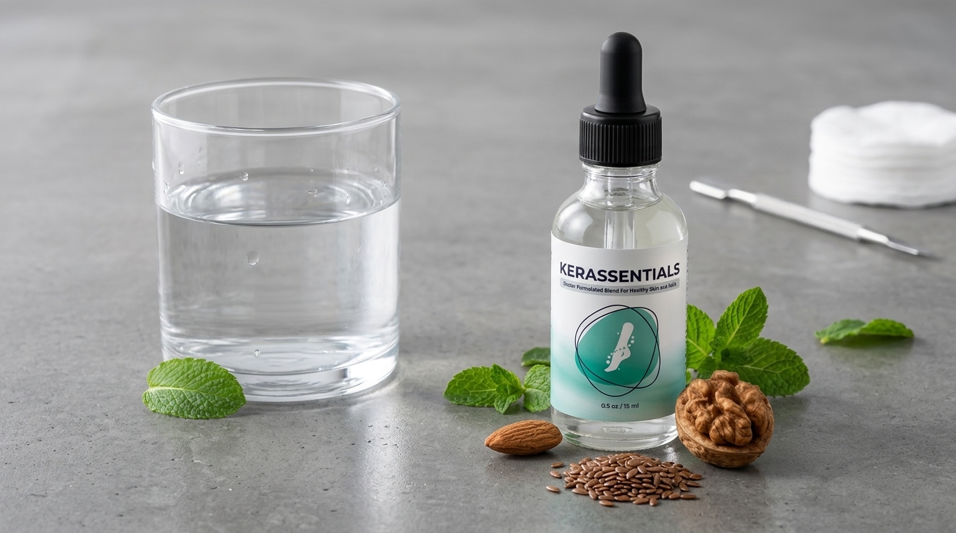 Daily application of Kerassentials oil for nail health