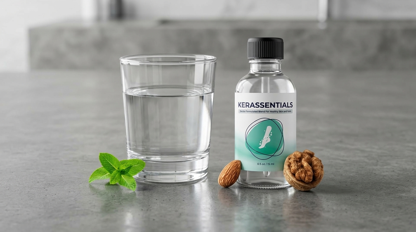 Application of Kerassentials drops for nail health